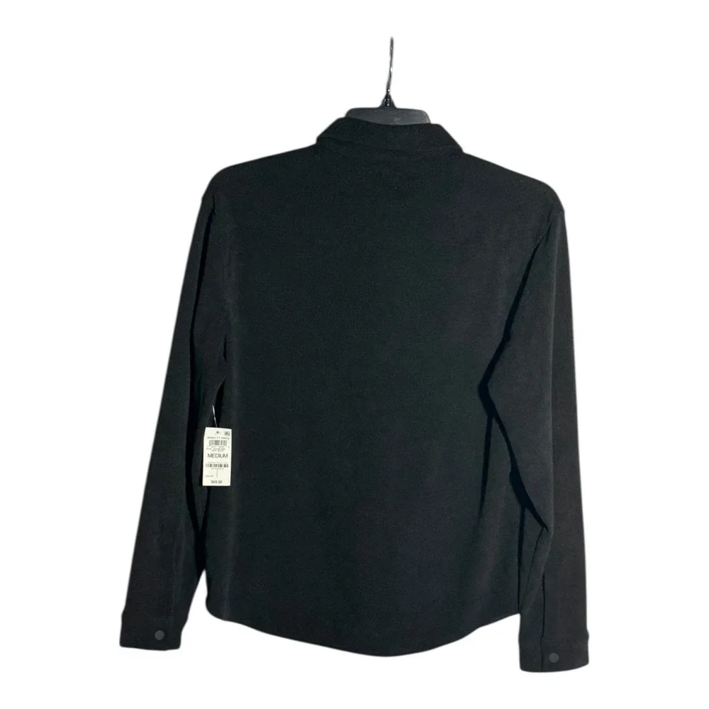 Mode of One Corduroy Long Sleeve Snap Front Solid Color Men's Shirt Black size M